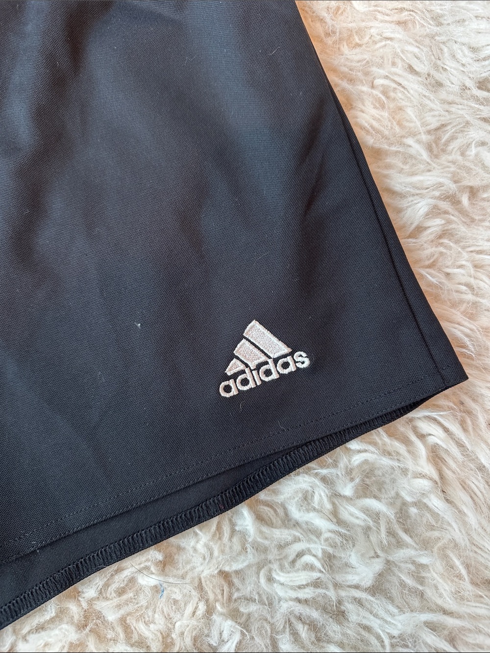 adidas Black Athletic Shorts with White Stripe Accents - Picture 3 of 6